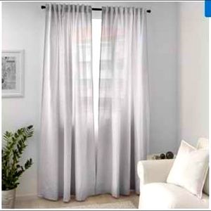 New In Package Ikea Sarita Sheer Silver Gray Curtains Panels 57” x 118”